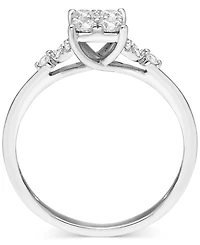 Diamond Squared Cluster Engagement Ring (1/3 ct. t.w.) in 14k White Gold