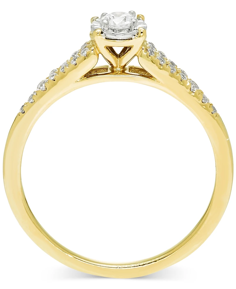Diamond Pave Tapered Engagement Ring (1/4 ct. t.w.) in 14k Gold