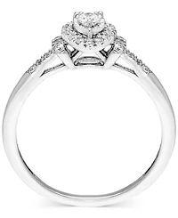Diamond Pear-Shaped Halo Engagement Ring (1/4 ct. t.w.) in 14k White Gold