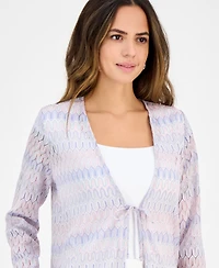 Kasper Women's Chevron-Knit Tie-Front Cardigan