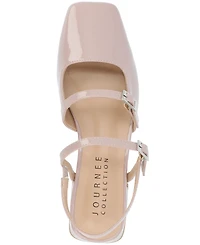 Journee Collection Women's Gretchenn Multi Strap Square Toe Mary Jane Flats