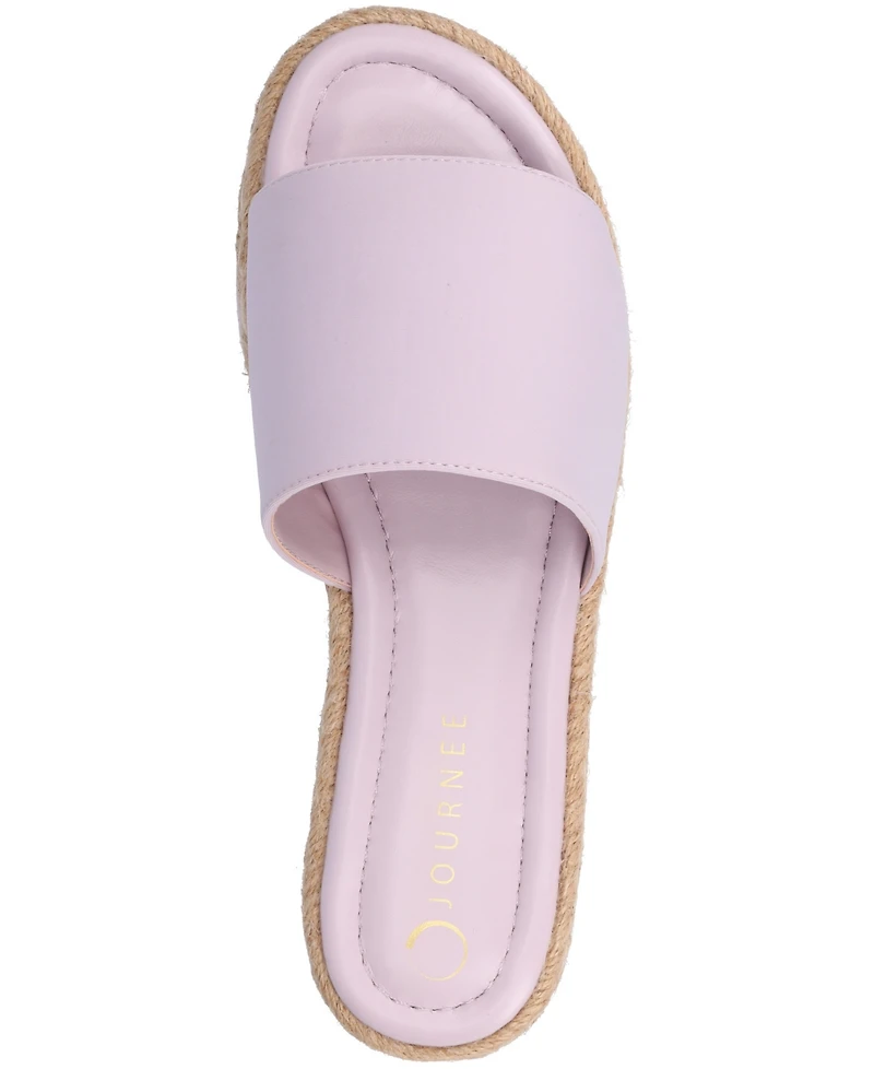 Journee Collection Women's Rosey Espadrille Platform Wedge Sandals