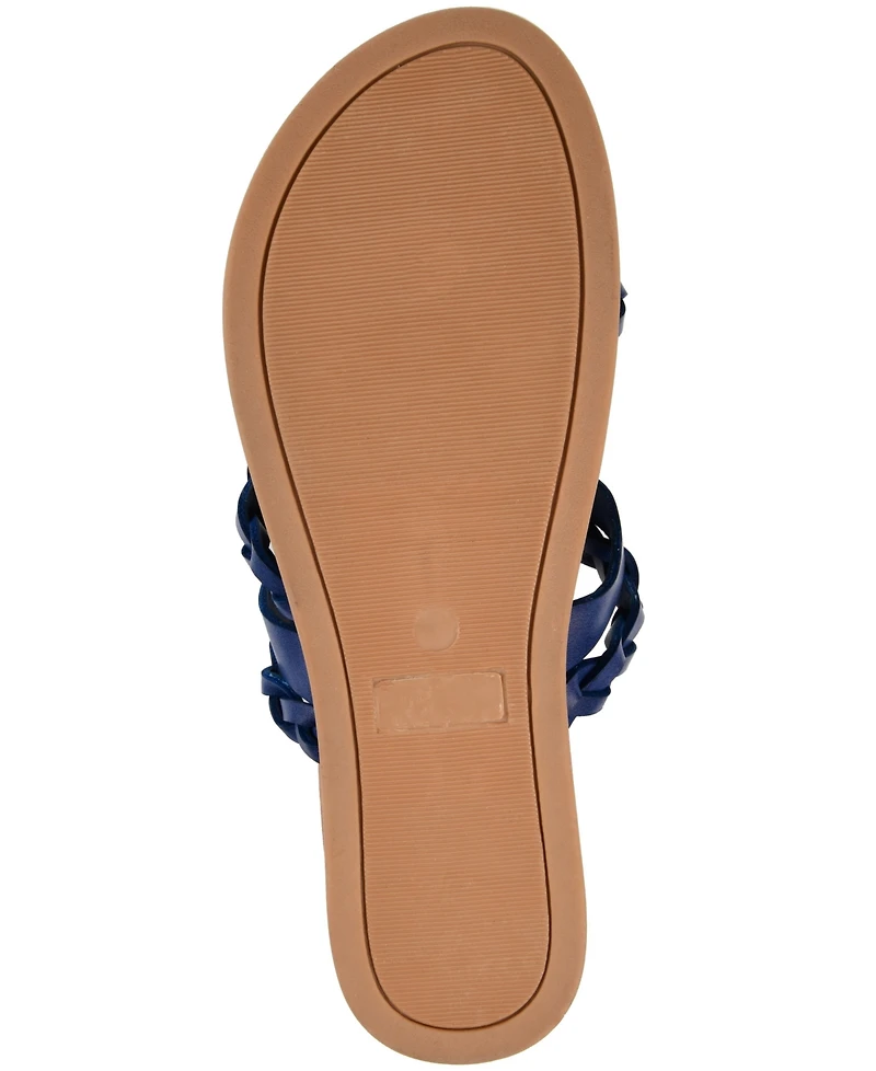 Journee Collection Women's Colette Braided Strappy Open Toe Flat Sandals