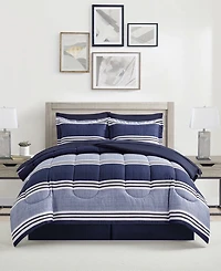 Sunham Aiden Striped 8-Pc. Comforter Sets, Exclusively at Macy's