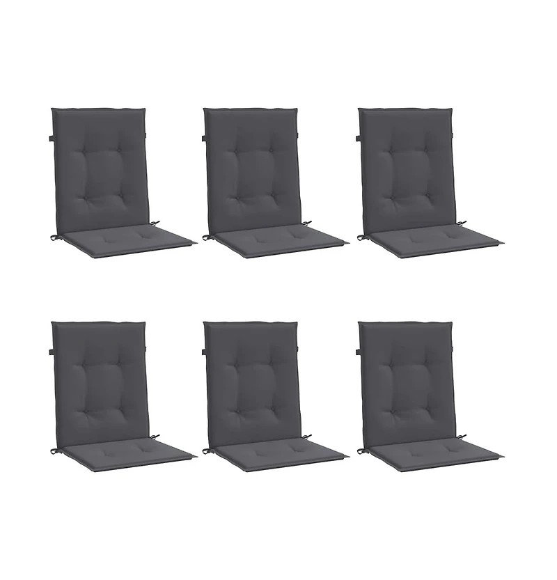 vidaXL Garden Lowback Chair Cushions 6 pcs Anthracite 39.4"x19.7"x1.2" Oxford Fabric