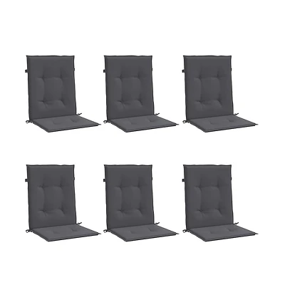 vidaXL Garden Lowback Chair Cushions 6 pcs Anthracite 39.4"x19.7"x1.2" Oxford Fabric