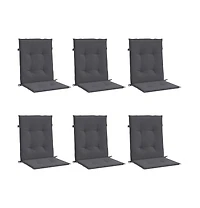 vidaXL Garden Lowback Chair Cushions 6 pcs Anthracite 39.4"x19.7"x1.2" Oxford Fabric
