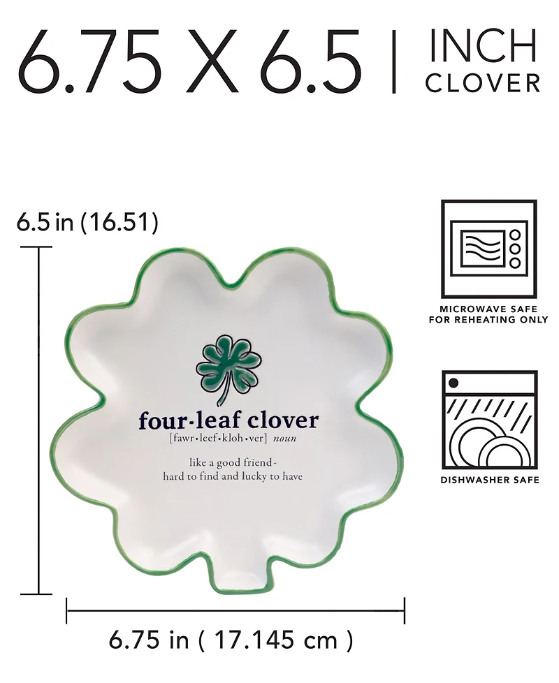 Certified International St. Patrick's Day Shamrock Tidbit Plates, Set of 4