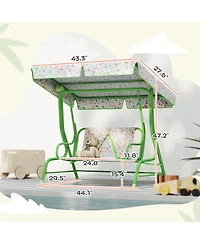 Qaba Kids Patio Swing, 2-Seater Outdoor Porch Swing Chair