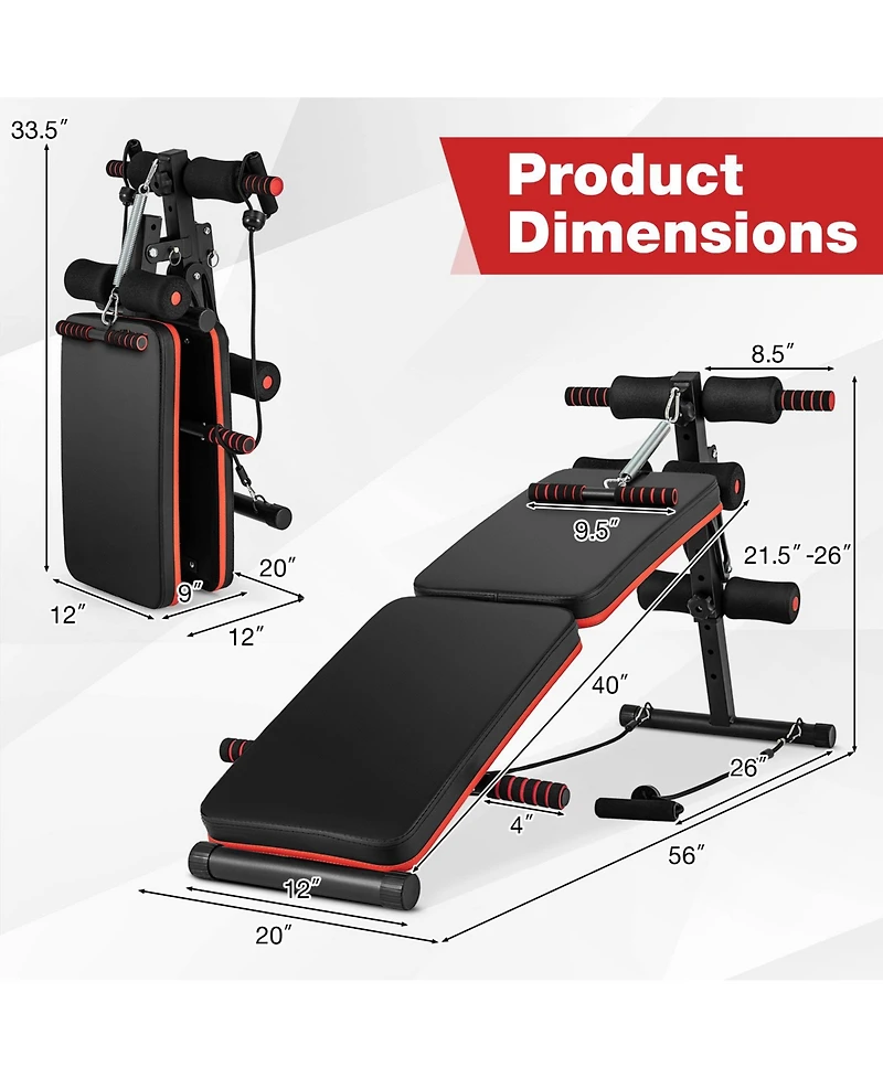 Multifunctional Sit up Bench 4 Position Adjustable Metal Workout Bench