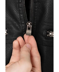 Xray Boys Hooded Moto Pu Leather Jacket With Lining