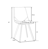 Markley Modern Leather Dining Chair With Metal Legs