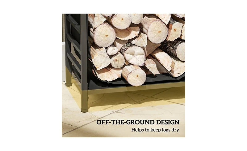 Wood Storage Holder – Sturdy Rack for Firewood and Logs Indoor or Outdoor Use
