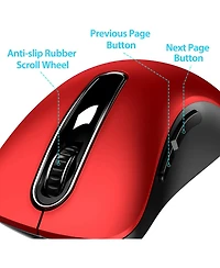 memzuoix 2.4G Wireless Mouse, 1200 Dpi Mobile Optical Cordless Mouse with Usb Receiver, Portable Computer Mice for Laptop, Pc, Desktop, MacBook, 5 But