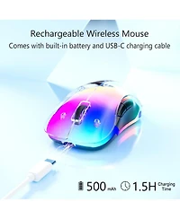 memzuoix 2.4G Wireless Mouse, Cordless Computer Mice Wireless Mouse for Laptop, Desktop, Pc, MacBook- 2 Pack (Led Rechargeable Wireless Mouse)