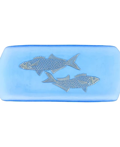 Vietri Isola Glass Medium Fish Rectangular Tray