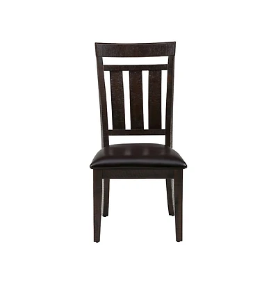 Distressed Rustic Solid Acacia Upholstered Slat-back Dining Chair (Set of 2)