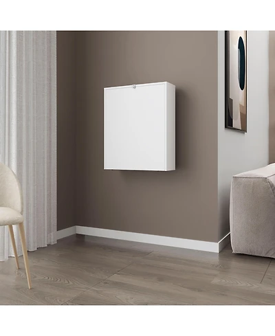 Fm Furniture Aguila Wall-Mounted Drop-Leaf Table, White