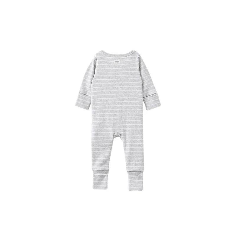 Cotton On Baby Boys The Billie Long Sleeve Rib Romper