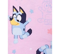 Bluey Toddler Girls Cotton Short-Sleeve Pajama Tops, Shorts & Pants, 4 Piece Set
