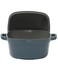 Crock-Pot Northvale Cast Aluminum Lightweight Durable 5.2 Quart Heavy Duty Dutch Oven Pot With Lid, Safe, Dual Handles - Matte Blue