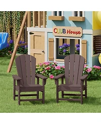 Kids Outdoor Adirondack Plastic Patio Chair (Set of