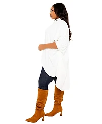 Buxom Couture Women's Plus Flowy Hi-lo Blouse
