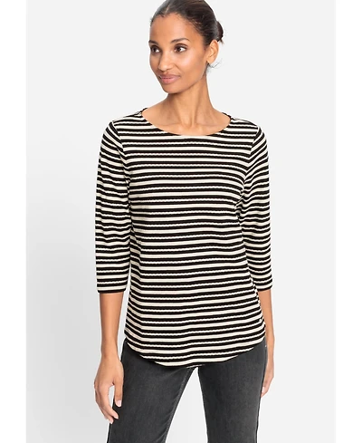 Olsen Women's Textured Striped T-Shirt