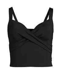 Lands' End Women's D-Cup V-Neck Wrap Midkini Top