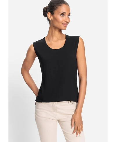 Olsen Women's Round Neck Sleeveless Shell
