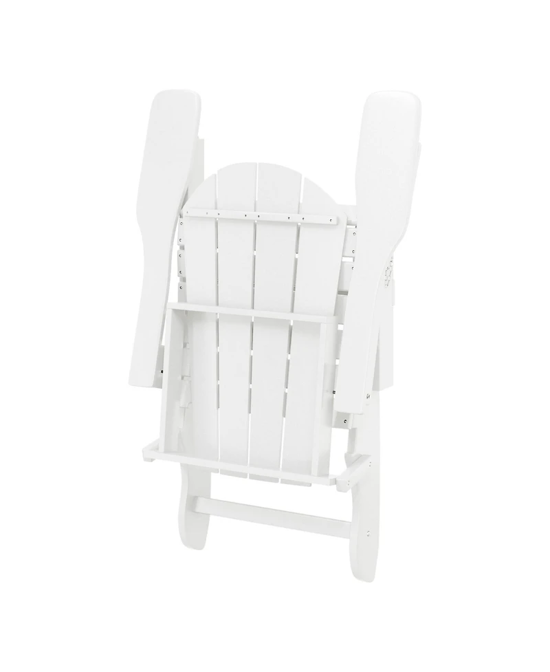 5-Piece Hdpe Folding Adirondack Chair Outdoor Patio Conversation Set