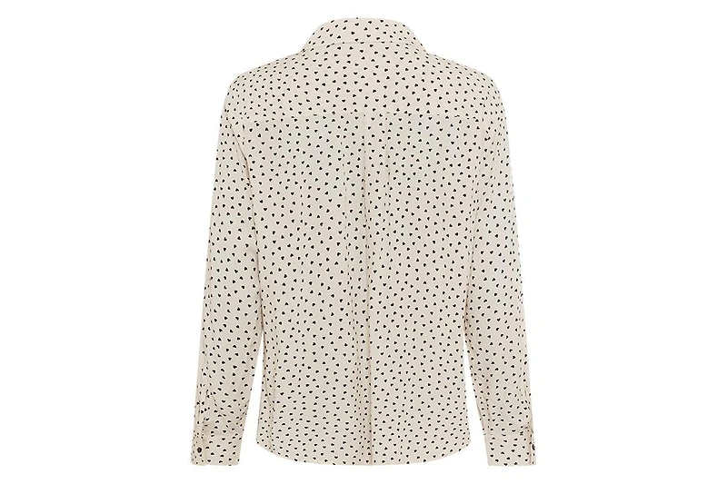 Olsen Women's Heart Print Button Front Shirt