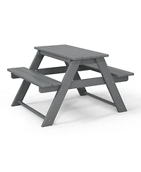 Outdoor Patio Kids Hdpe Plastic Picnic Bench Table