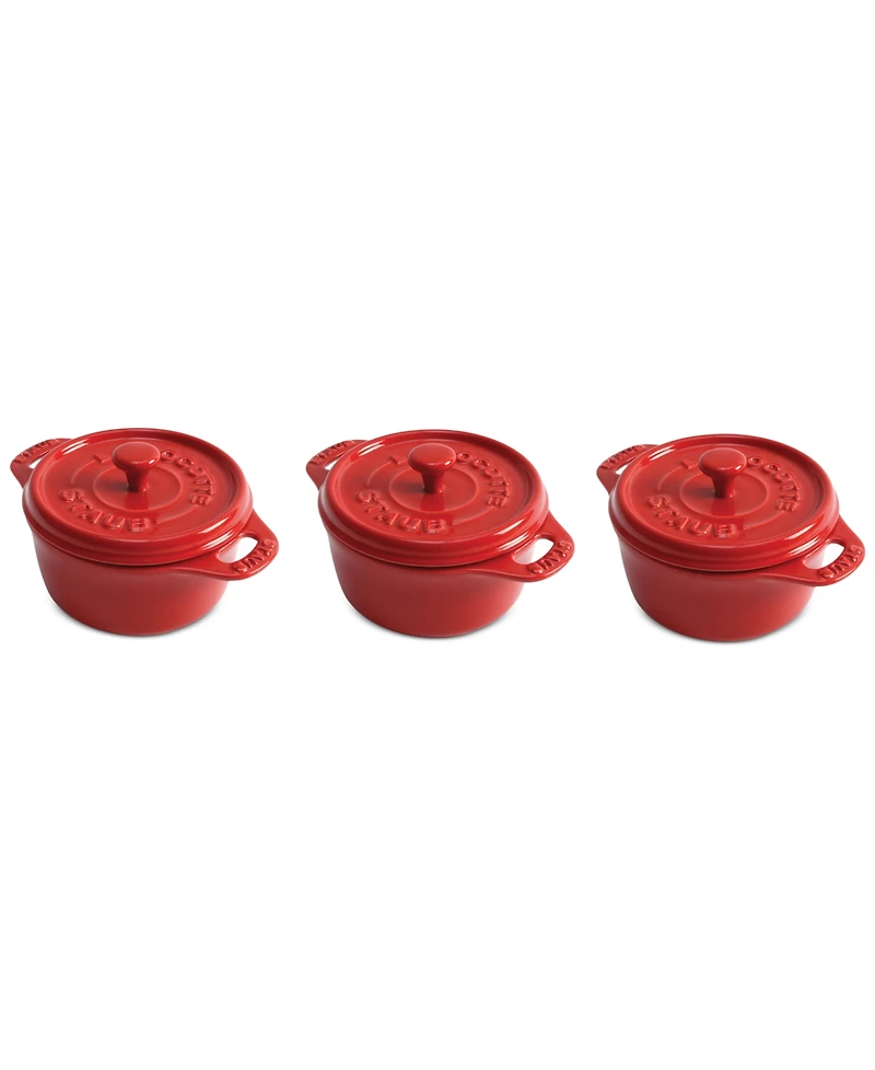 Staub 3-Piece Ceramic Mini Round Dutch Oven Set