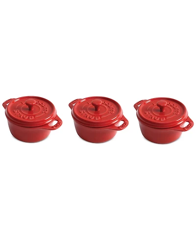Staub 3-Piece Ceramic Mini Round Dutch Oven Set