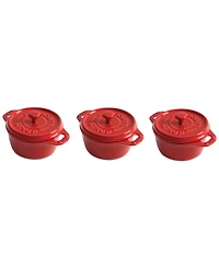 Staub 3-Piece Ceramic Mini Round Dutch Oven Set