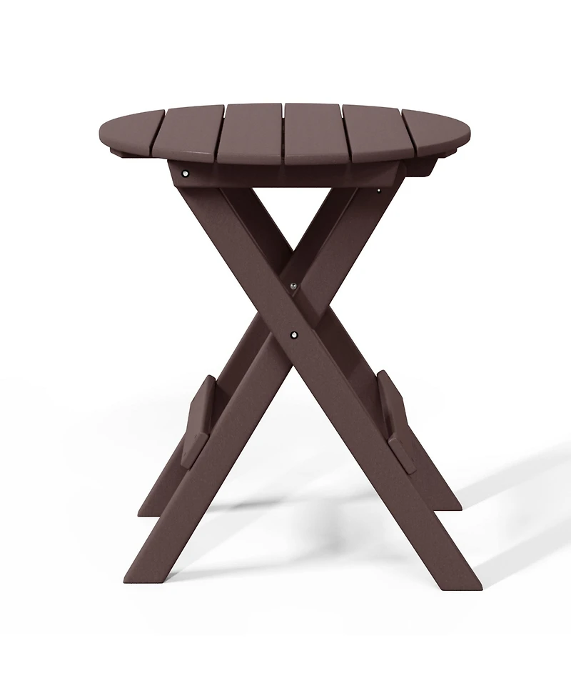 Hdpe Outdoor 24.5 Inch Round Portable Folding Patio Dining Table