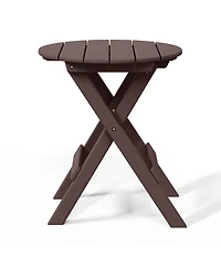 Hdpe Outdoor 24.5 Inch Round Portable Folding Patio Dining Table