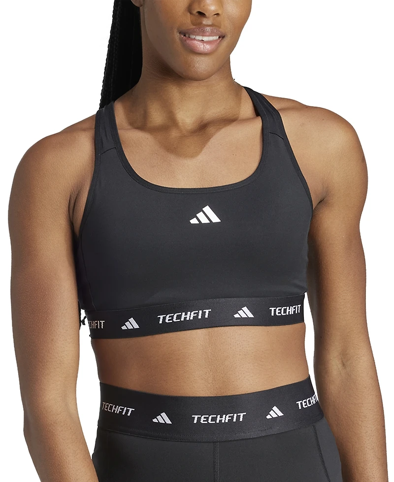 adidas Women's Medium-Impact Logo-Band Sports Bra