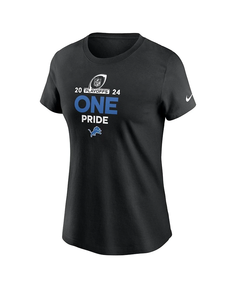 Nike Women's Black Detroit Lions 2024 Nfl Playoffs T-Shirt