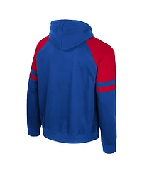 Colosseum Men's Royal Kansas Jayhawks Todd Raglan Pullover Hoodie