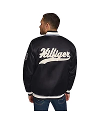 Tommy Hilfiger Men's Black Las Vegas Raiders Dante Full-Snap Satin Jacket