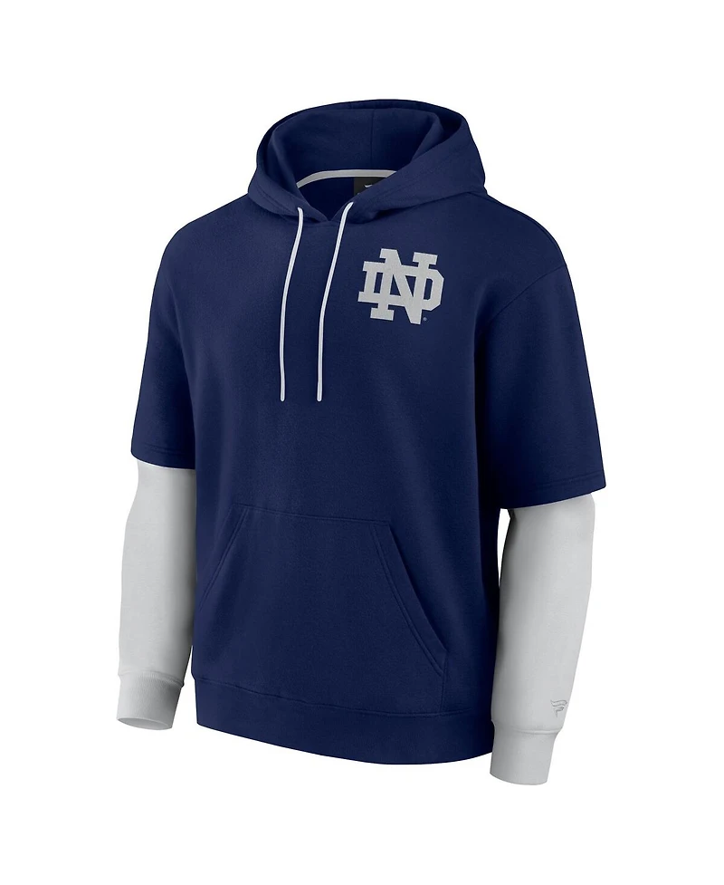 Fanatics Men's Navy Notre Dame Fighting Irish Sleek Pullover Hoodie