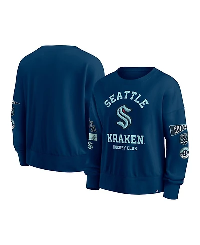 Fanatics Women's Deep Sea Blue Seattle Kraken Go Team Pullover Sweatshirt