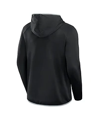 Fanatics Men's Black Las Vegas Raiders Transitional Defender Hoodie Long Sleeve T-Shirt