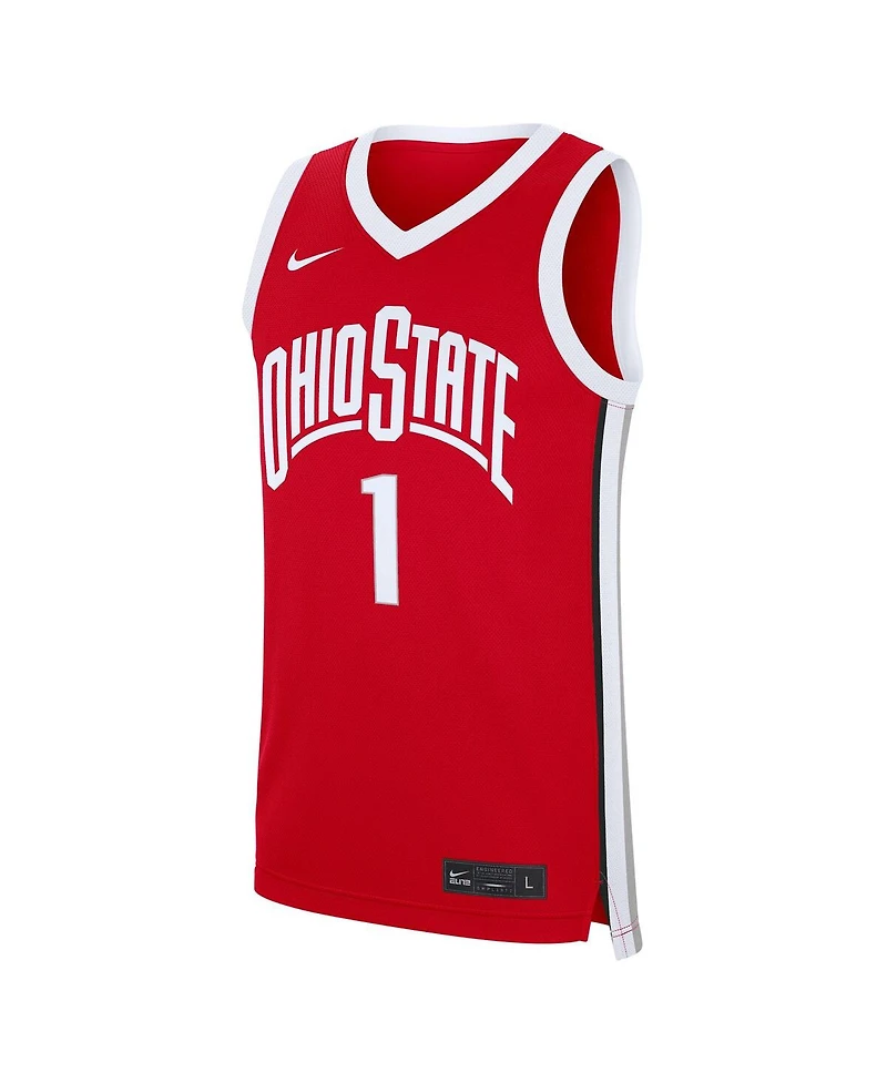 Nike Men's 1 Scarlet Ohio State Buckeyes Road Replica Jersey