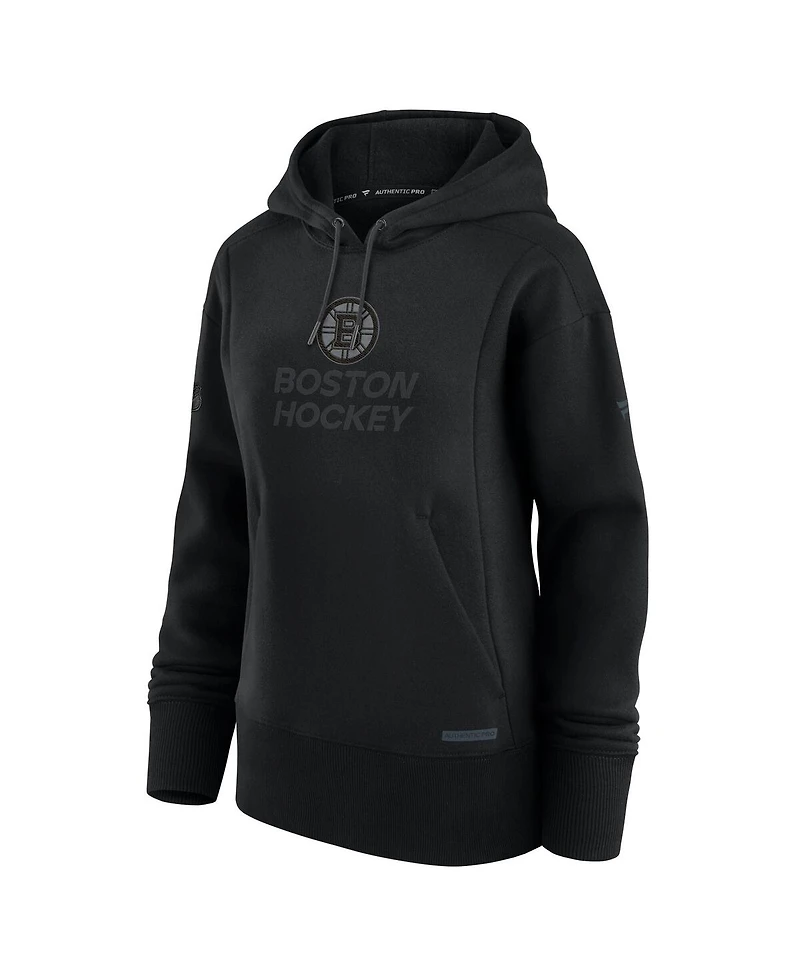 Fanatics Women's Black Boston Bruins Authentic Pro Road Pullover Hoodie