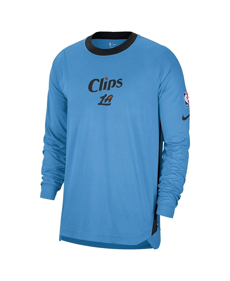 Nike Men's Blue La Clippers 2024/25 City Edition Authentic Pregame Performance Long Sleeve Shooting T-Shirt
