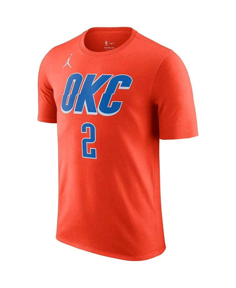 Jordan Men's Shai Gilgeous-Alexander Orange Oklahoma City Thunder 2022/23 Statement Edition Name Number T-Shirt
