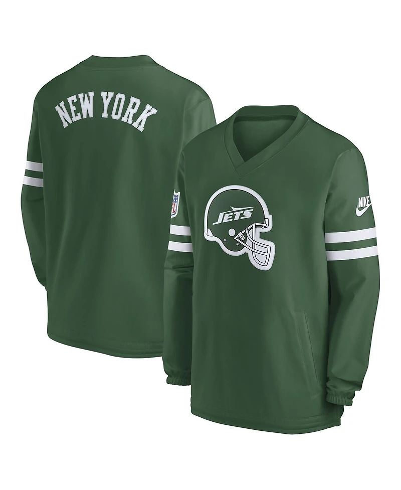 Nike Men's Green New York Jets 2023 Sideline V-Neck Pullover Windshirt